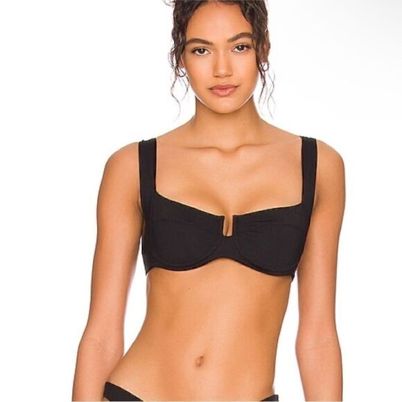 L*Space NWT Camellia Top Bikini Swim Black Size XS - Picture 2 of 10